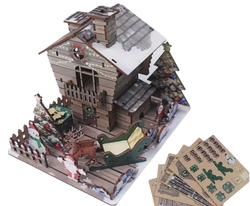 DIY Christmas House with Sleigh