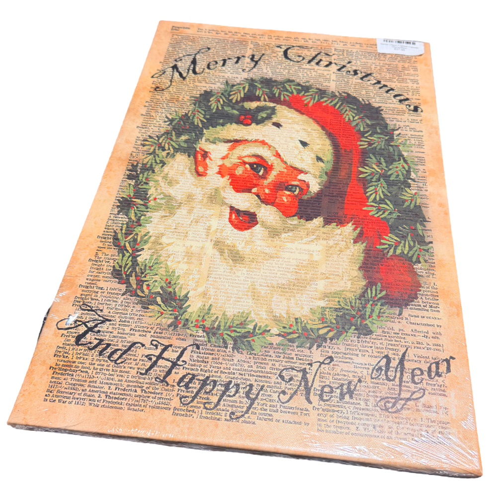 Santa Claus Framed Canvas 30cmx45cm