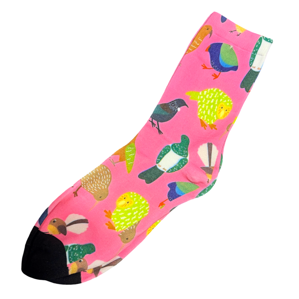 Pink NZ Bird Socks - OSFM