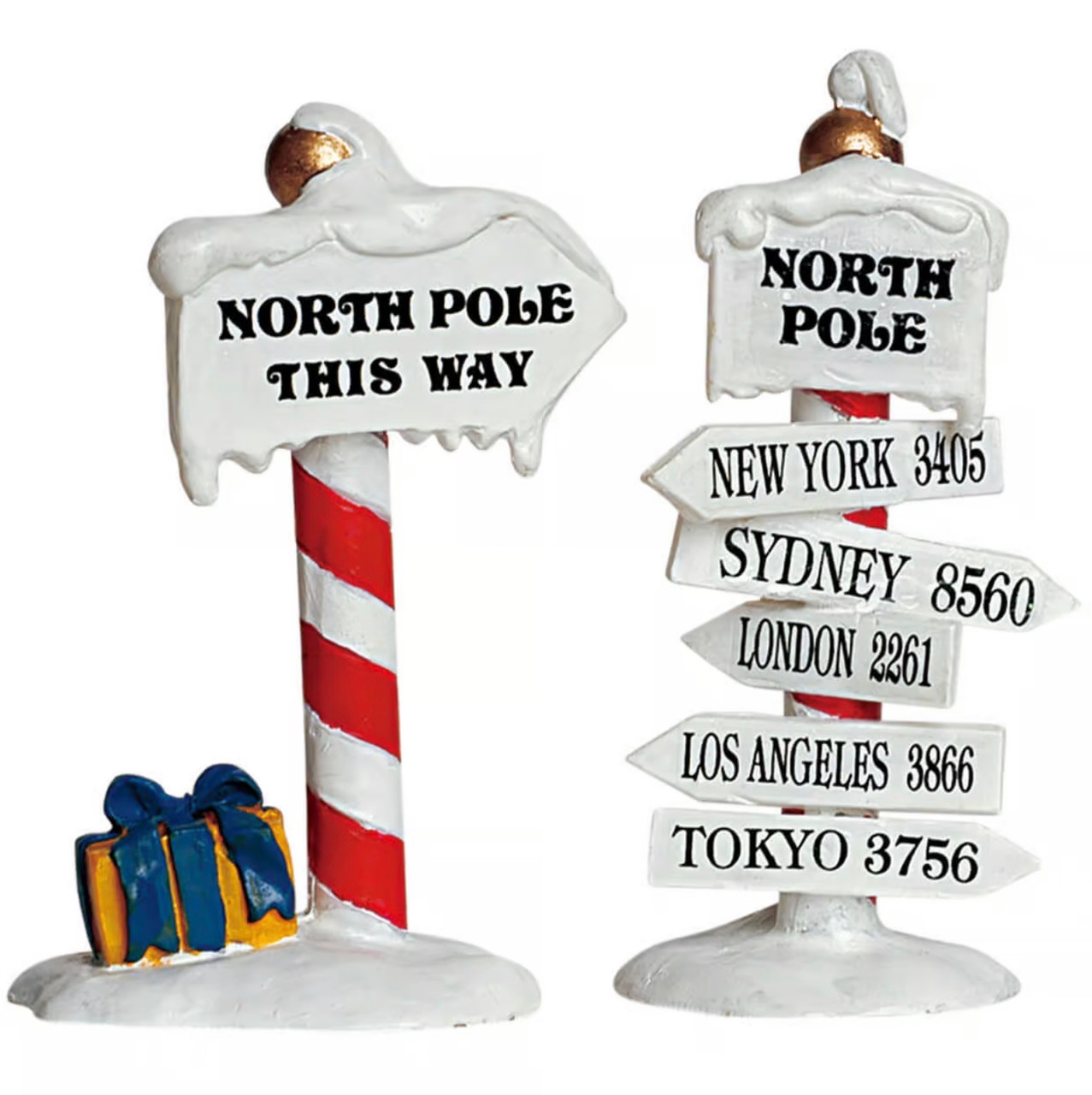 North Pole Snowy Signs, Set of 2