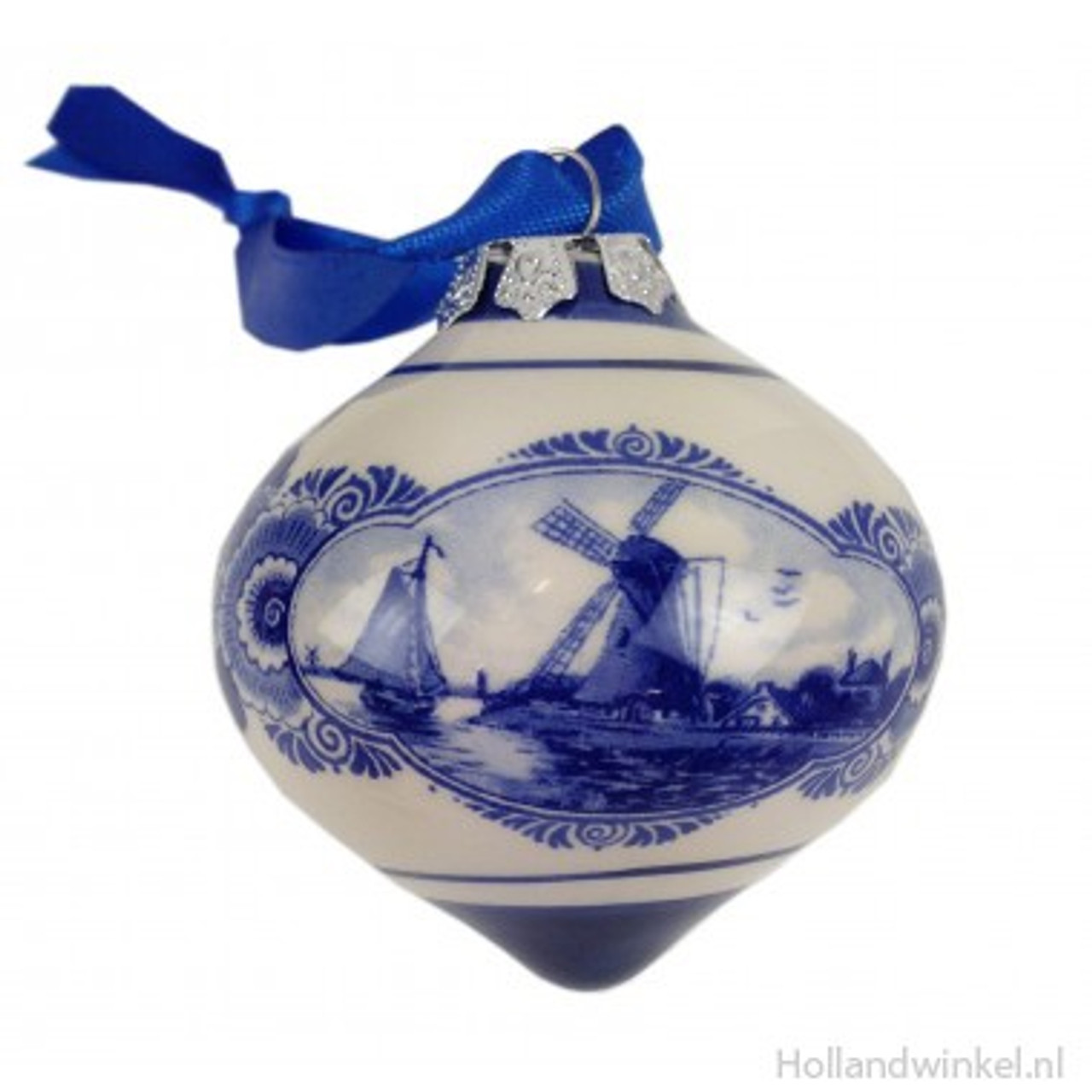 Delft Blue Conical Windmill Ornament