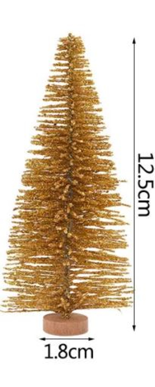 Miniature Pine Trees - Gold & Silver Assorted 12.5cm