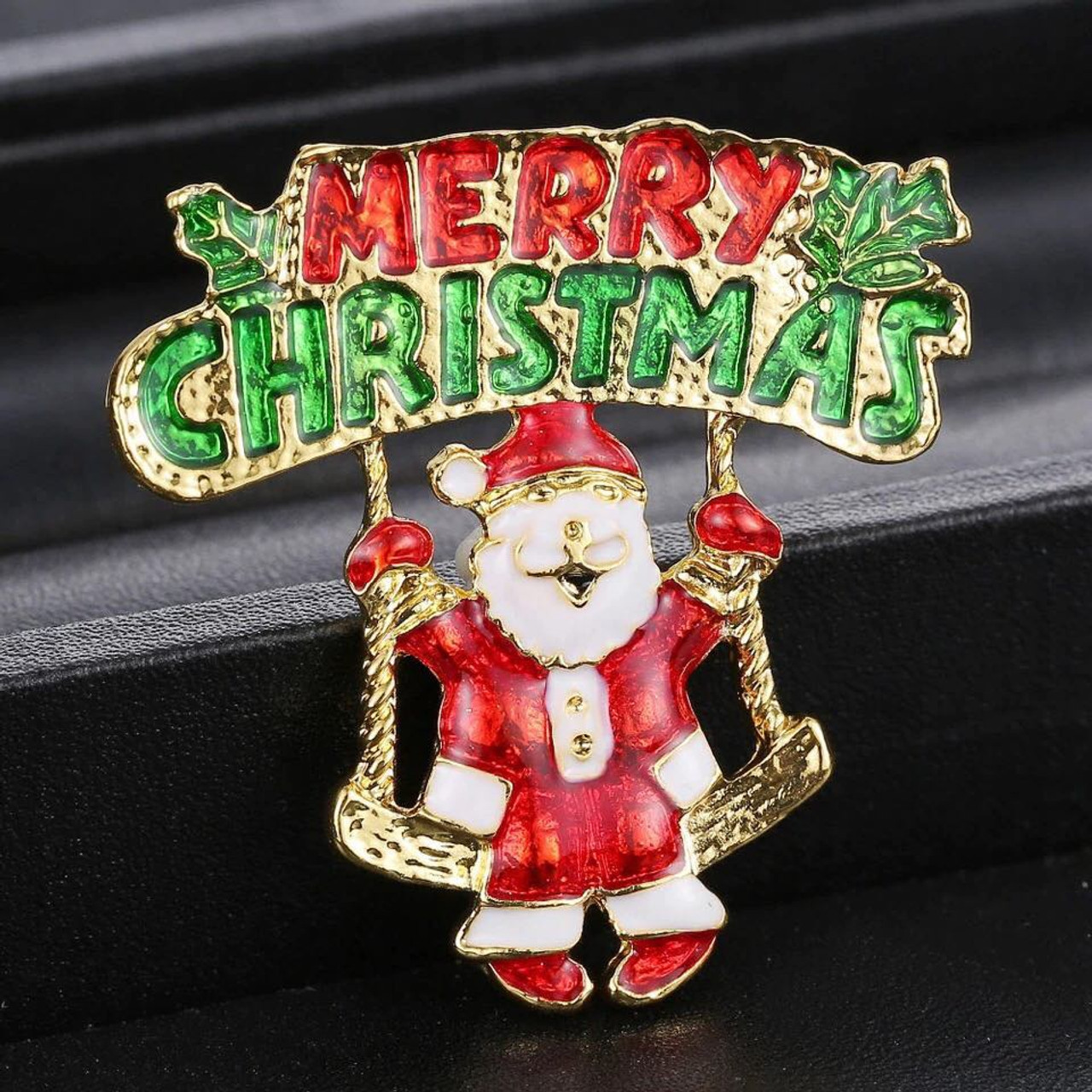 Merry Christmas Santa Brooch