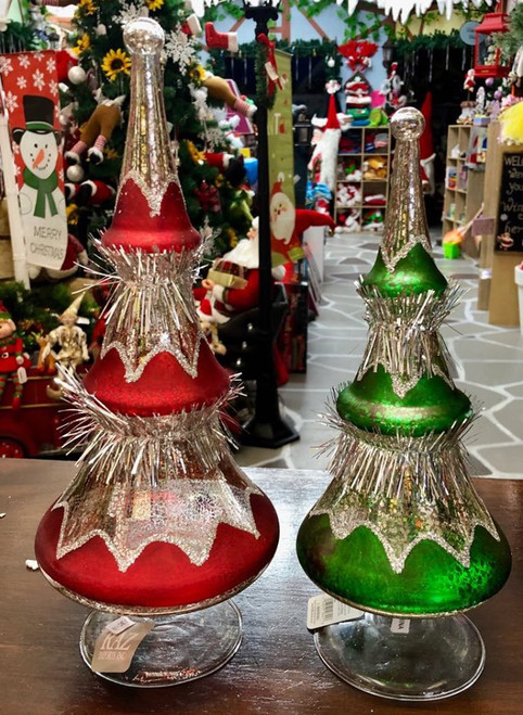 Set 2 Glass Retro Trees - RAZ