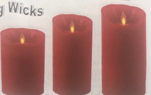 LED Moving Wicks Wax Candles Red (medium)