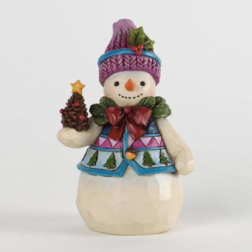 Pinecones & Holly Pint-sized Snowman with Pinecones - Heartwood Creek