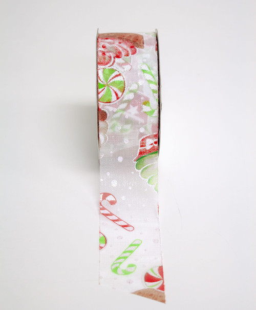 Organza Printed with Cupcakes/Candy Canes - per metre