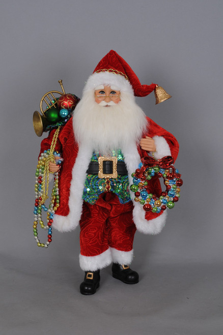 Santa with Beads and Wreath