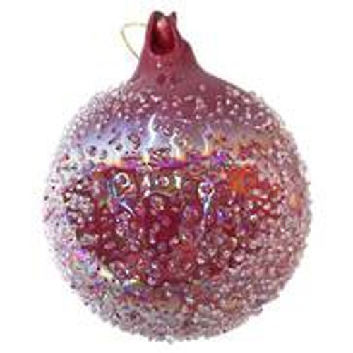 Burgundy Glass Ball w Glass Spot