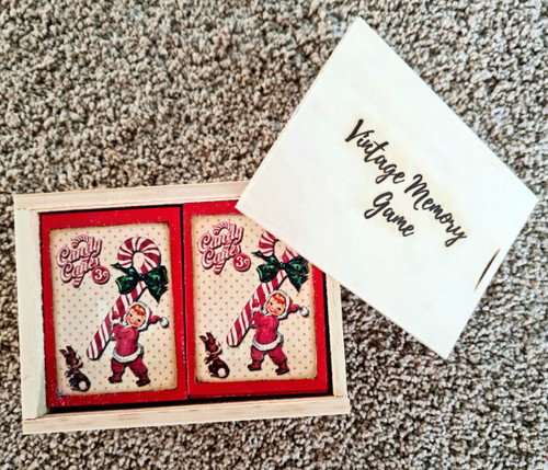 Vintage Wooden Memory Card Game
