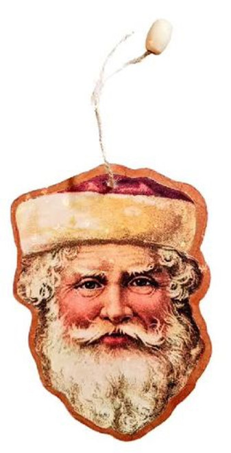 Wooden Vintage Santa Head