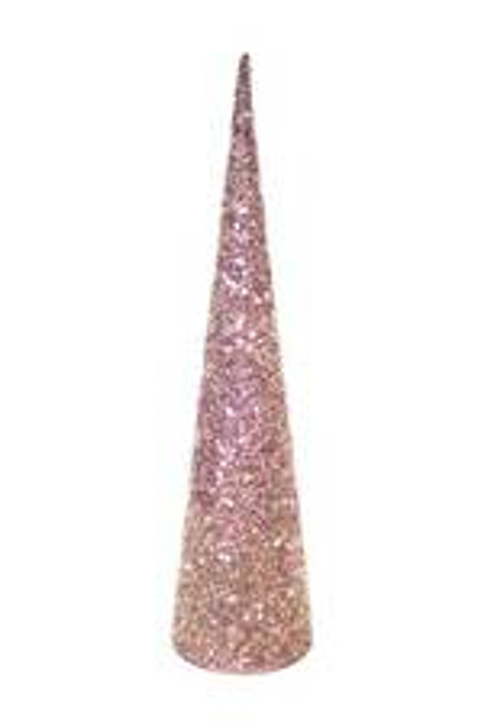 Pink/Gold Beaded Cone Tree Large 50cmL