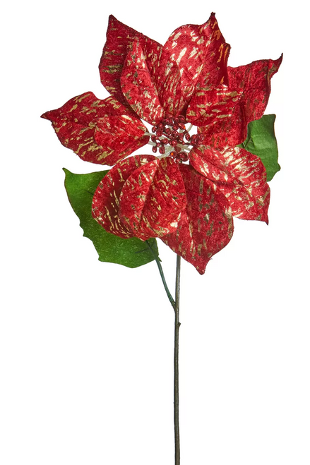 Antique burgundy/Gold Poinsettia 28cm