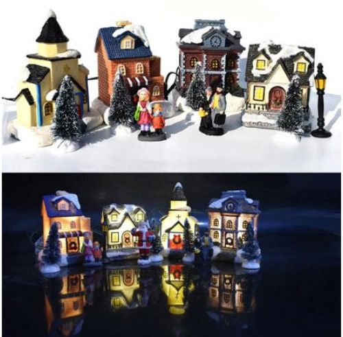 Miniature Christmas Village Set - B/O