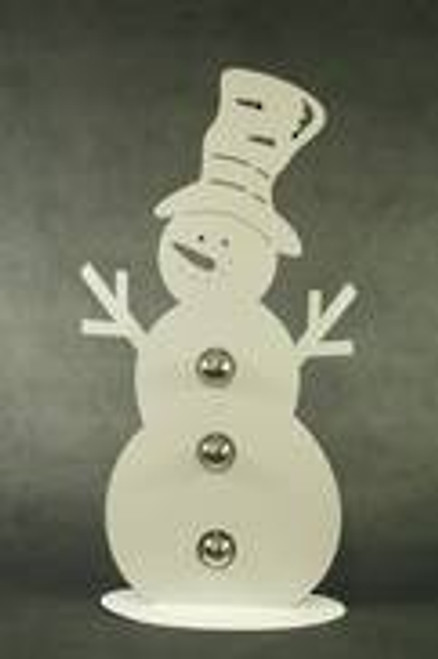 38cm White Metal Snowman