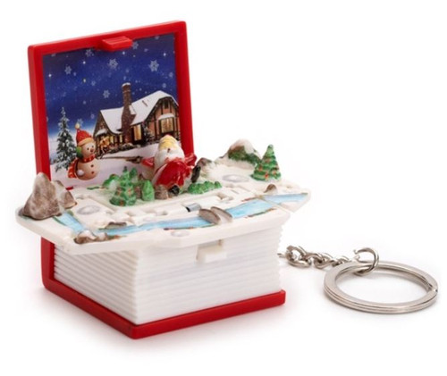 3D Mini Xmas Fold-out Book Keychain