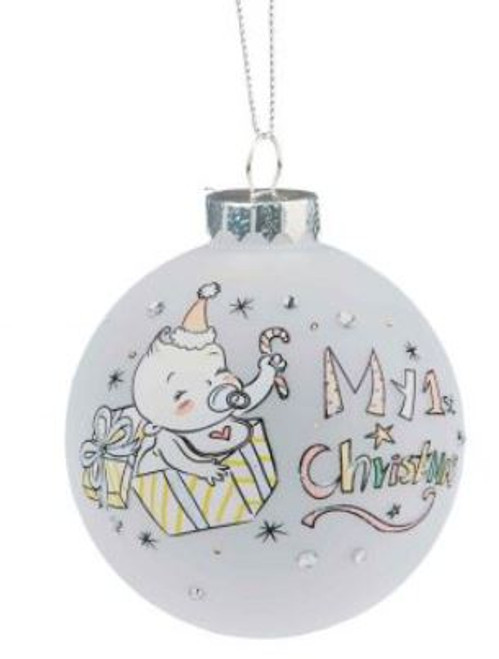 8cm Lemon Baby’s First Christmas Bauble