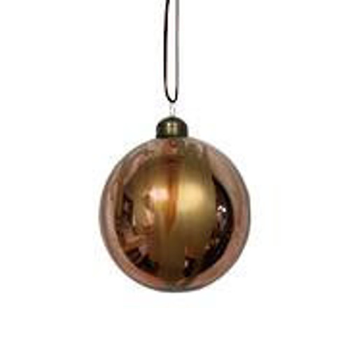 8cm d Pink Bronze Marbled Glass Ball