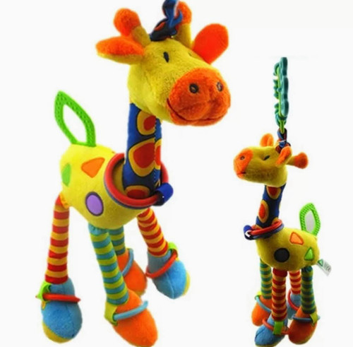 Plush Giraffe Sensory Toy with Rattle