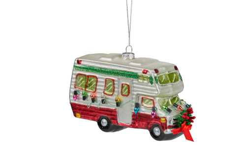 Campervan Glass Hanging Deco - 14cm