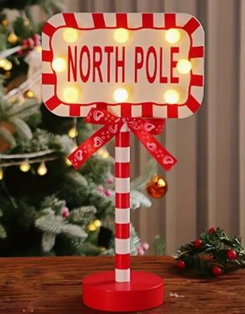 Rectangle North Pole LED Sign