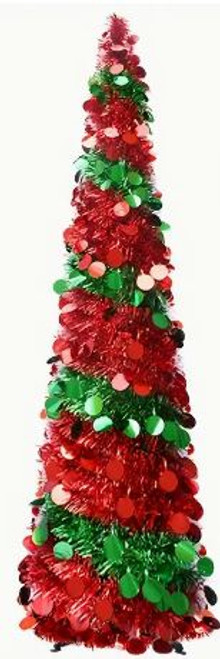 Pop-Up Xmas Tree - Red & Green 150cm