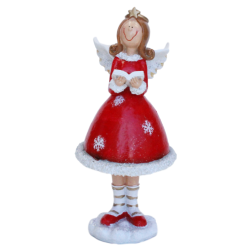 Comical Angel Holding Book Red/White