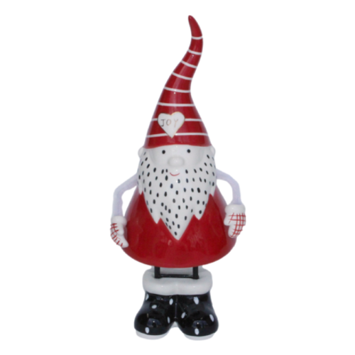 Porcelain Santa Red Standing with Spotty Beard