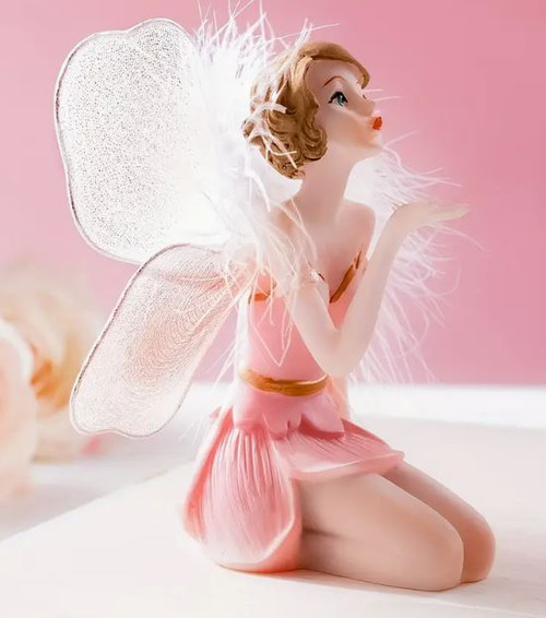 Sitting Pink Feather Fairy