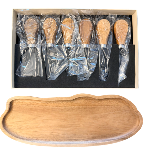 Acacia Cheese Board and Knife Set