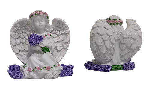 Sitting Lavender Resin Angel