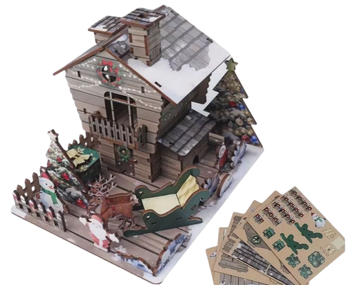 DIY Christmas House with Sleigh