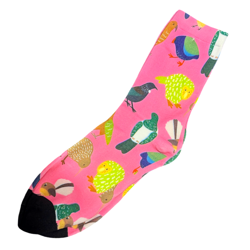 Pink NZ Bird Socks - OSFM