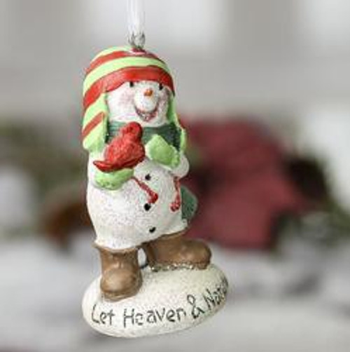 Sparkling "Heaven and Nature Sing" Snowman Hanger