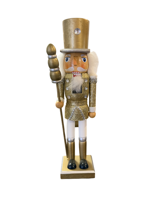 34cm Gold and White Nutcracker