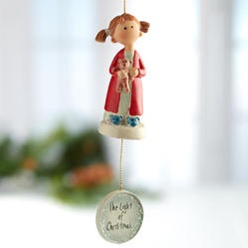 Girl and Bear "The Light of Christmas" Hanger