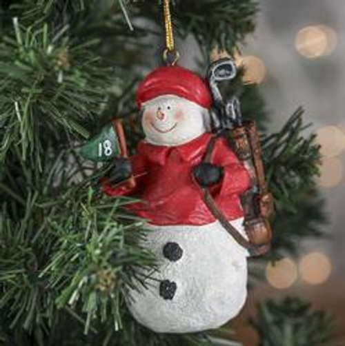 Golf Caddy Snowman Ornament