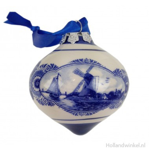 Delft Blue Conical Windmill Ornament