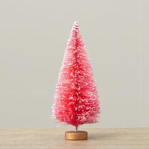 Small Frosted Pink Bottle Brush Tree