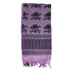 Shemagh Head Wrap - Skull w/Crossbones - Purple/Black