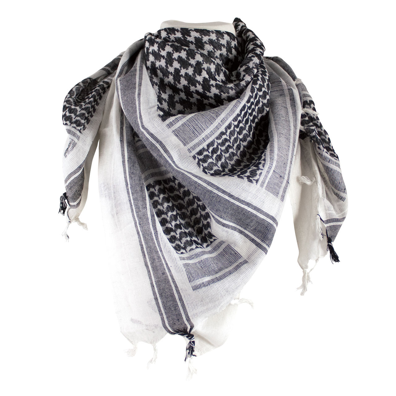 Shemagh Head Wrap - White/Black