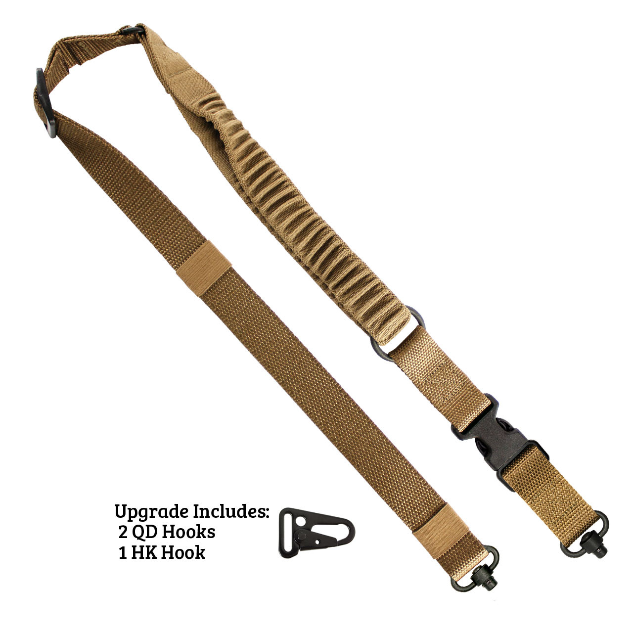 2-To-1 Point  Shock Webbing Sling - Coyote 2-To-1 Point  Shock Webbing Sling - Coyote