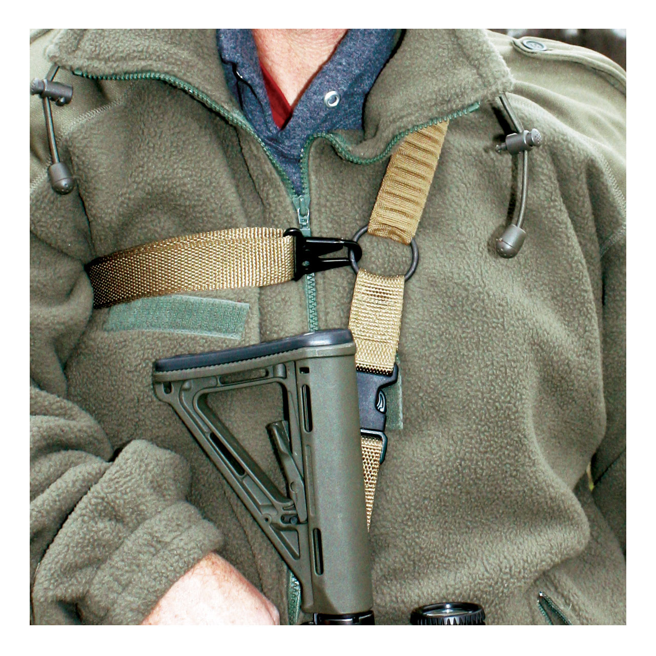 2-To-1 Point  Shock Webbing Sling - Coyote 2-To-1 Point  Shock Webbing Sling - Coyote