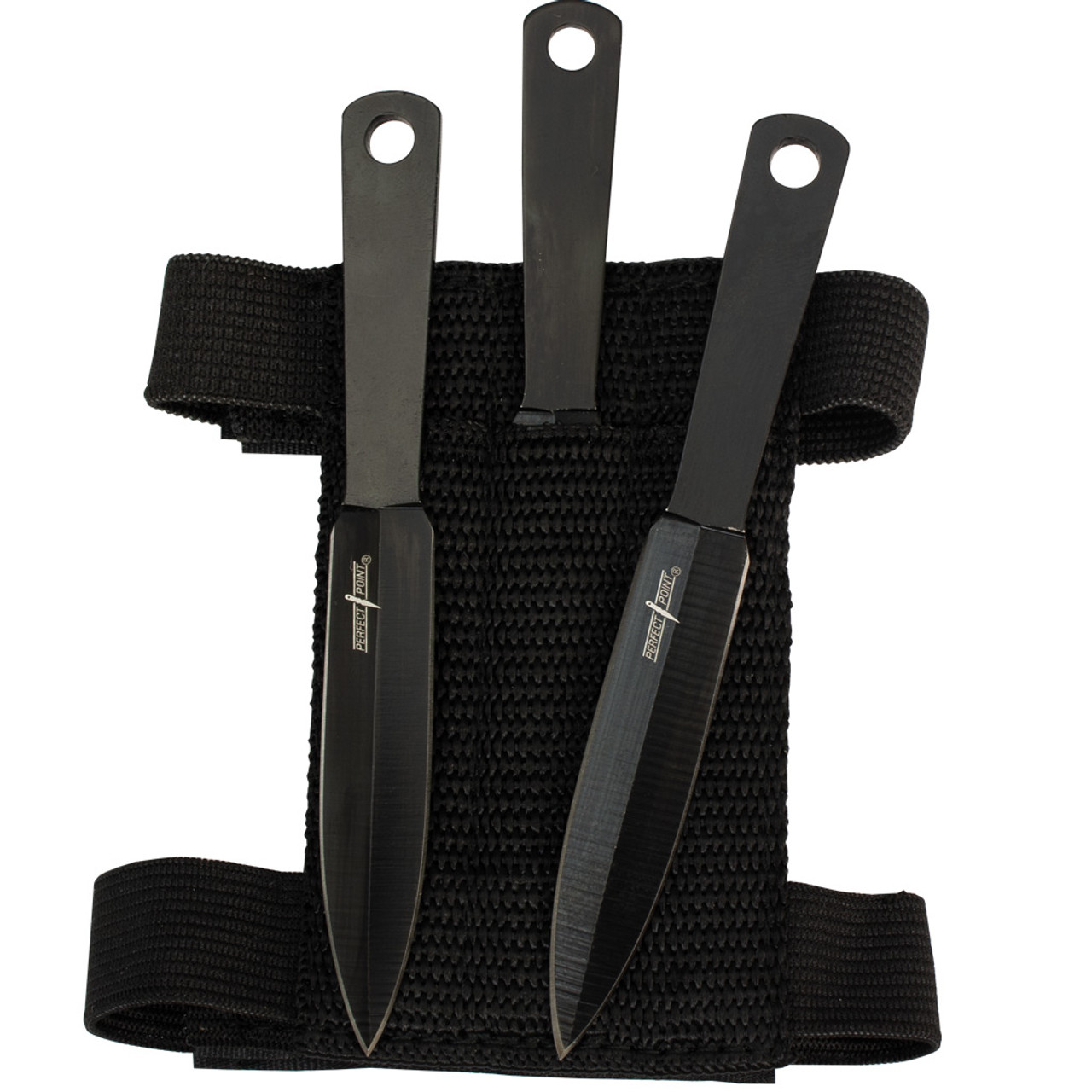 Black Throwing Knife Set with Sheath