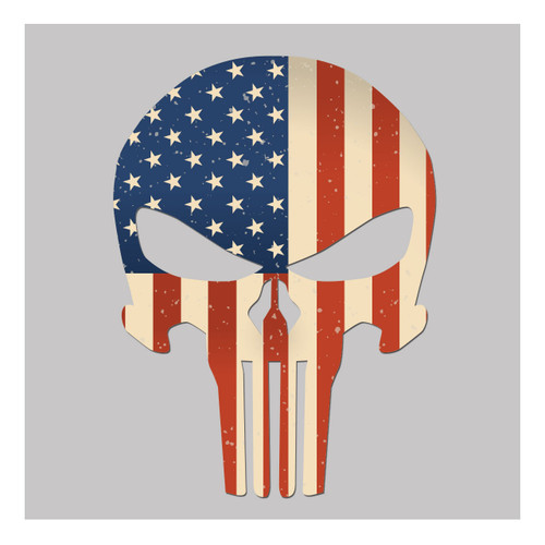USA Flag Skull Sticker