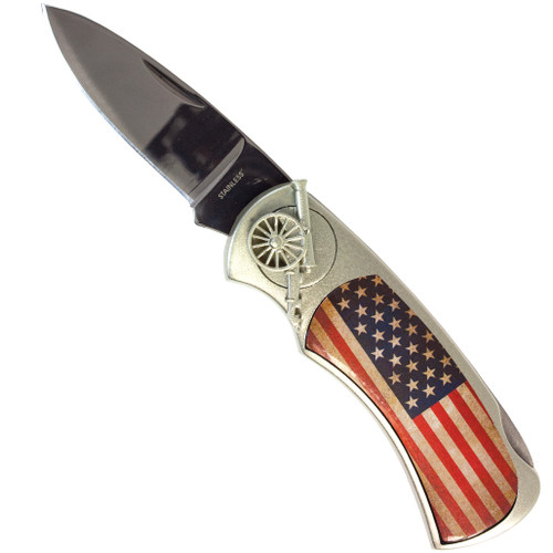 Vintage US Flag Knife - Front Open