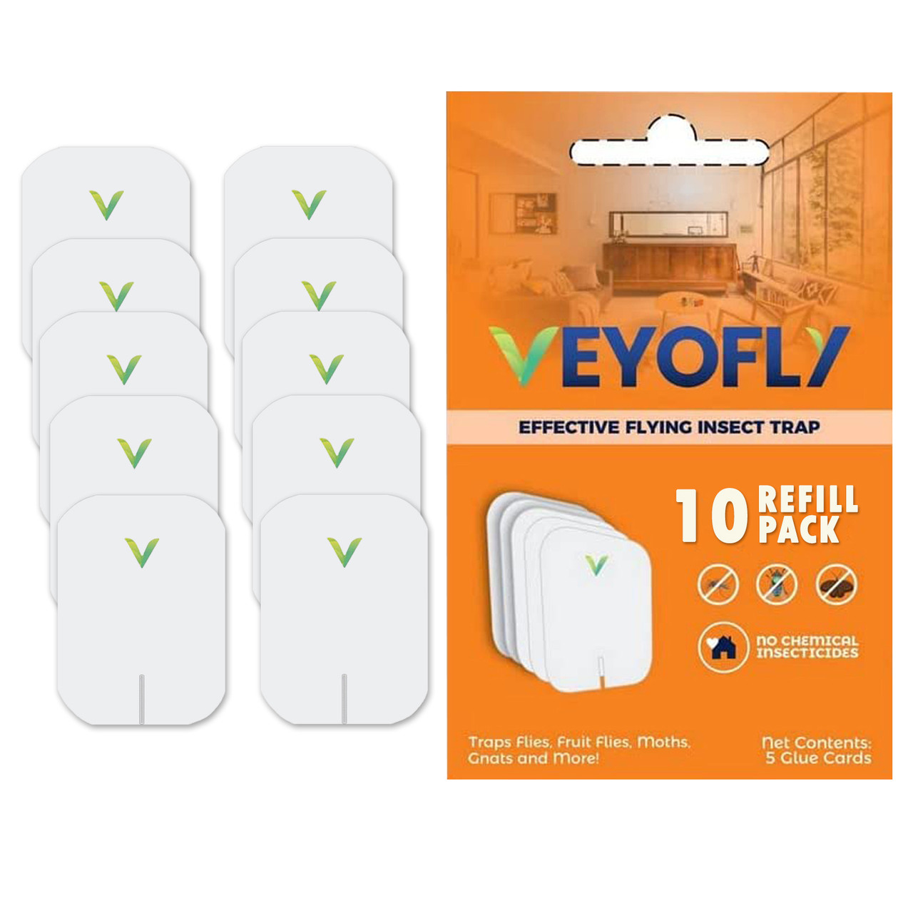 VEYOFLY 4 Pack, Plug-in Flying Insect Trap, Fruit Fly Traps for