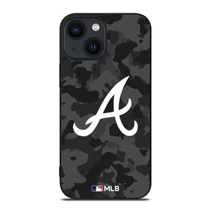 ATLANTA BRAVES BASEBALL BLACK CAMO iPhone 14 Plus Case Cover