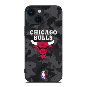 CHICAGO BULLS BLACK CAMO iPhone 14 Plus Case Cover