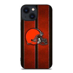 CLEVELAND BROWNS NFL METAL STRIPE iPhone 14 Plus Case Cover CLEVELAND BROWNS NFL METAL STRIPE iPhone 14 Plus Case Cover